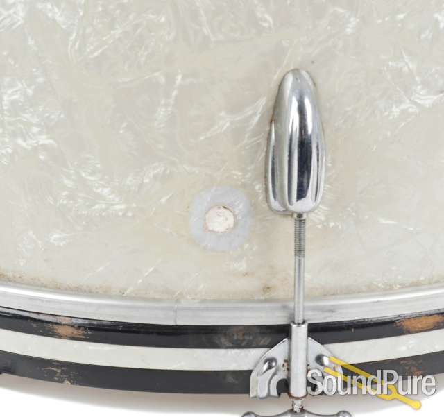Slingerland 3pc 1960s Vintage Drum Set - White Marine Pearl — image 9