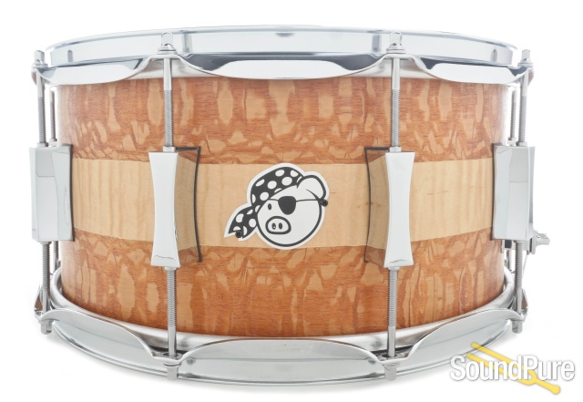 Pork Pie 7x14 Maple Snare Drum-Lacewood/Curly Maple — image 1