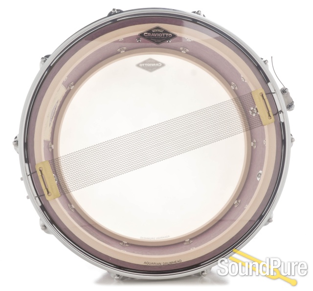 Craviotto 5.5x14 Private Reserve Purple Heart Snare Drum — image 6