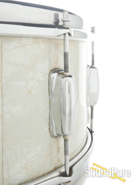 Slingerland 6.5x14 Radio King Snare Drum-White Marine Pearl — image 3