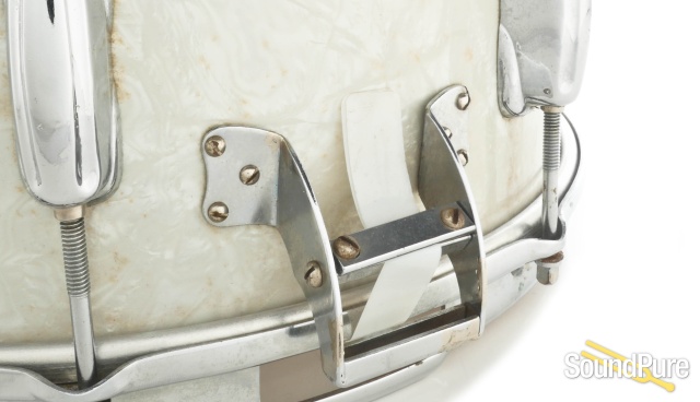 Slingerland 6.5x14 Radio King Snare Drum-White Marine Pearl — image 4