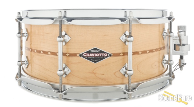 Craviotto 5.5x14 Maple Custom Snare Drum-Inlay — image 1