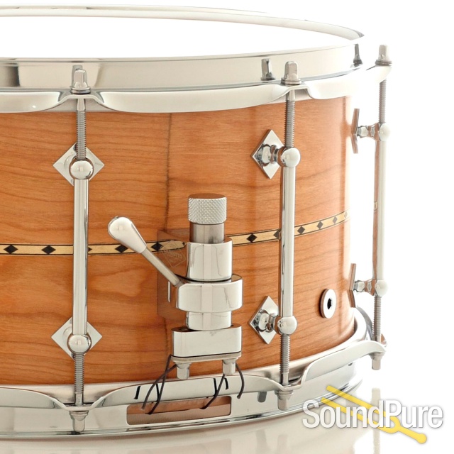 Craviotto 7x14 Cherry w/Maple Inlay Custom Snare Drum — image 2