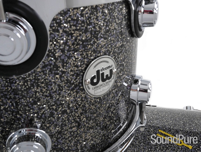 DW 4pc Collectors Series Cherry Drum Set-Black Galaxy — image 4