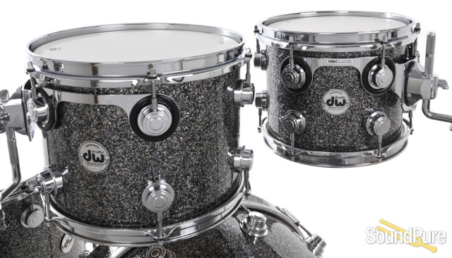 DW 4pc Collectors Series Cherry Drum Set-Black Galaxy — image 5