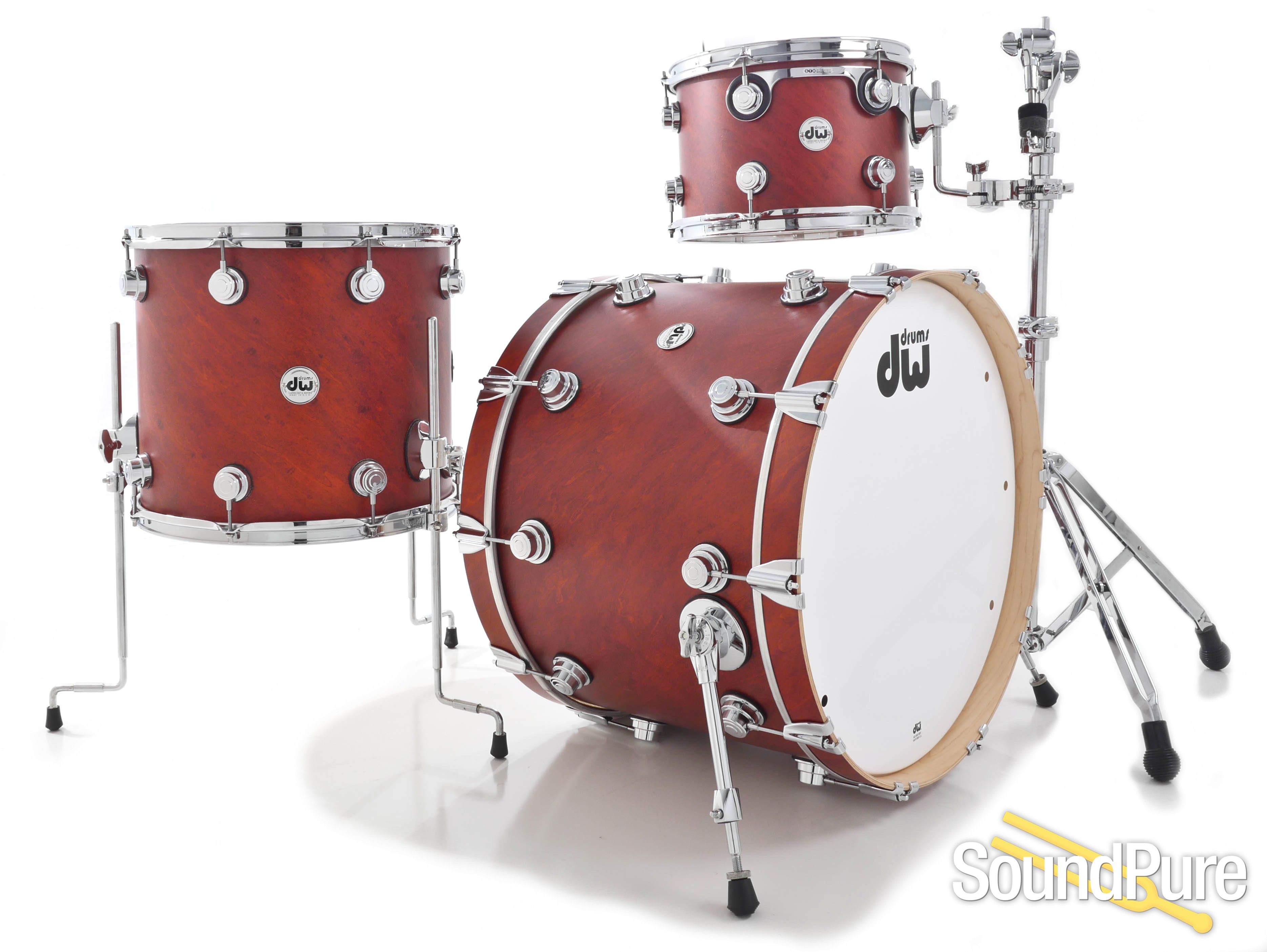 DW 3pc Collectors Maple Drum Set-Tobacco Satin