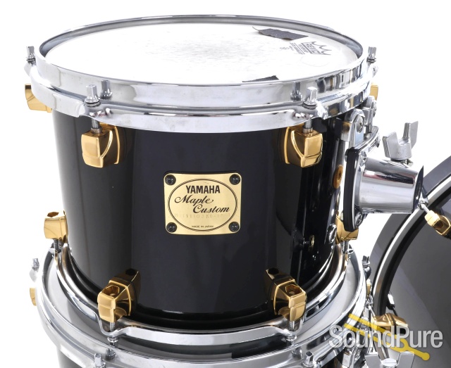 Yamaha 4pc Maple Custom Drum Set-Piano Black — image 3