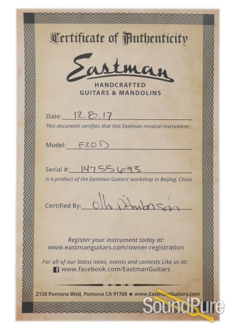 Eastman E20D Adirondack/Rosewood Acoustic #14755693 — image 3