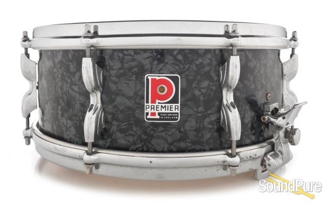 Premier 5.5x14 Snare Drum-Black Diamond Pearl — image 1