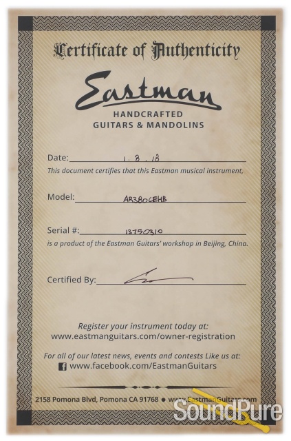 Eastman AR380CE-HB John Pisano Signature Archtop #13750310 — image 6