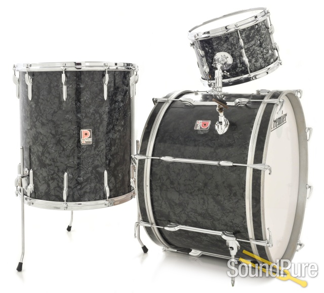 Premier 3pc Vintage Drum Set-Black Diamond Pearl — image 1