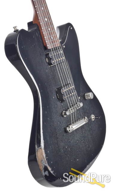 Luxxtone Calavera Black Dog Hair Burst Electric Guitar #236 — image 3