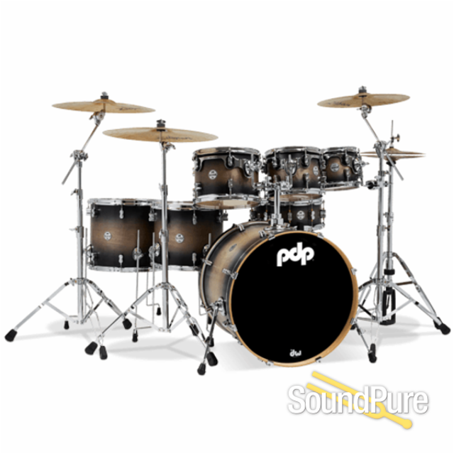 PDP 7pc Concept Maple Drum Set Satin Charcoal Burst