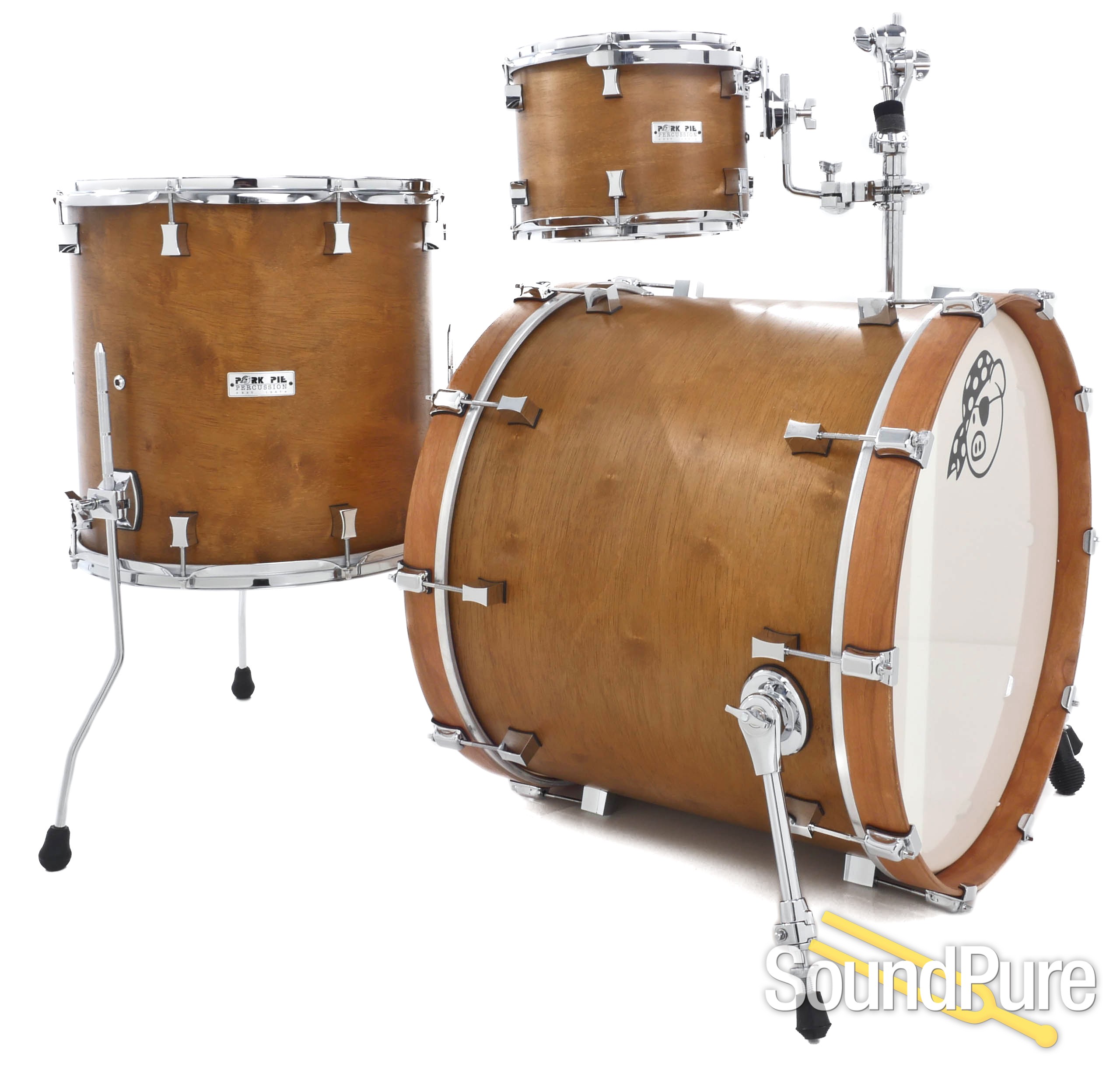 Pork Pie 3pc Siam Oak Drum Set - Natural Oil | Soundpure.com 