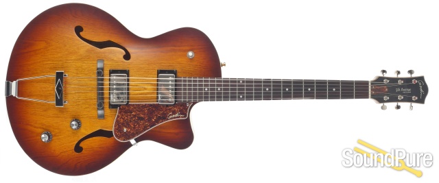 Godin 5th Ave CW Kingpin II Cognac Burst Archtop Guitar — image 5