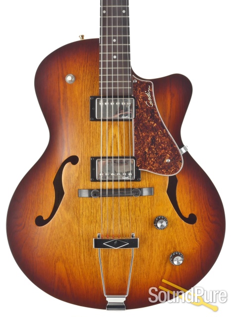Godin 5th Ave CW Kingpin II Cognac Burst Archtop Guitar — image 1
