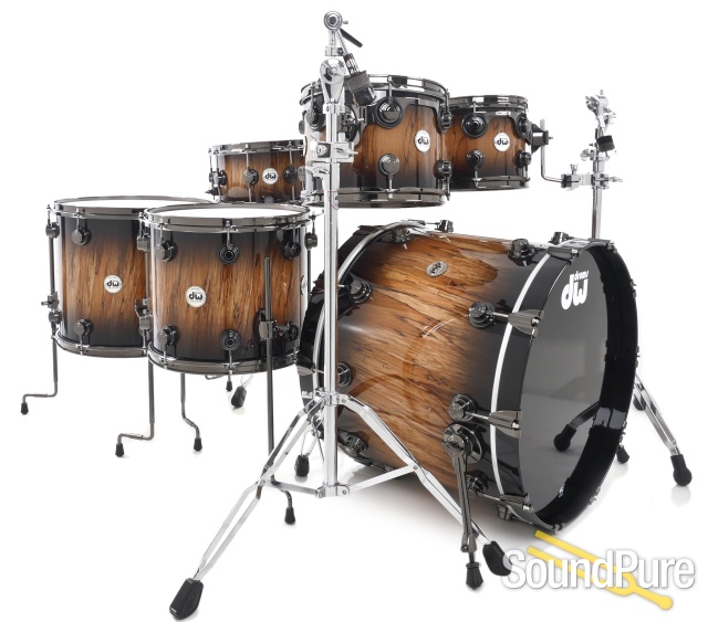 DW 6pc Collectors Exotic Series Drum Set-Spalted Beech — image 1