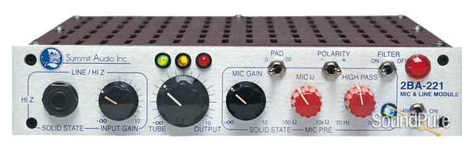Summit Audio 2BA-221 Mic Preamp | Soundpure.com