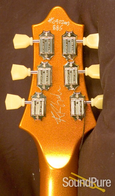Gadow Custom Setneck Orange Sparkle Semi-Hollow Guitar — image 4