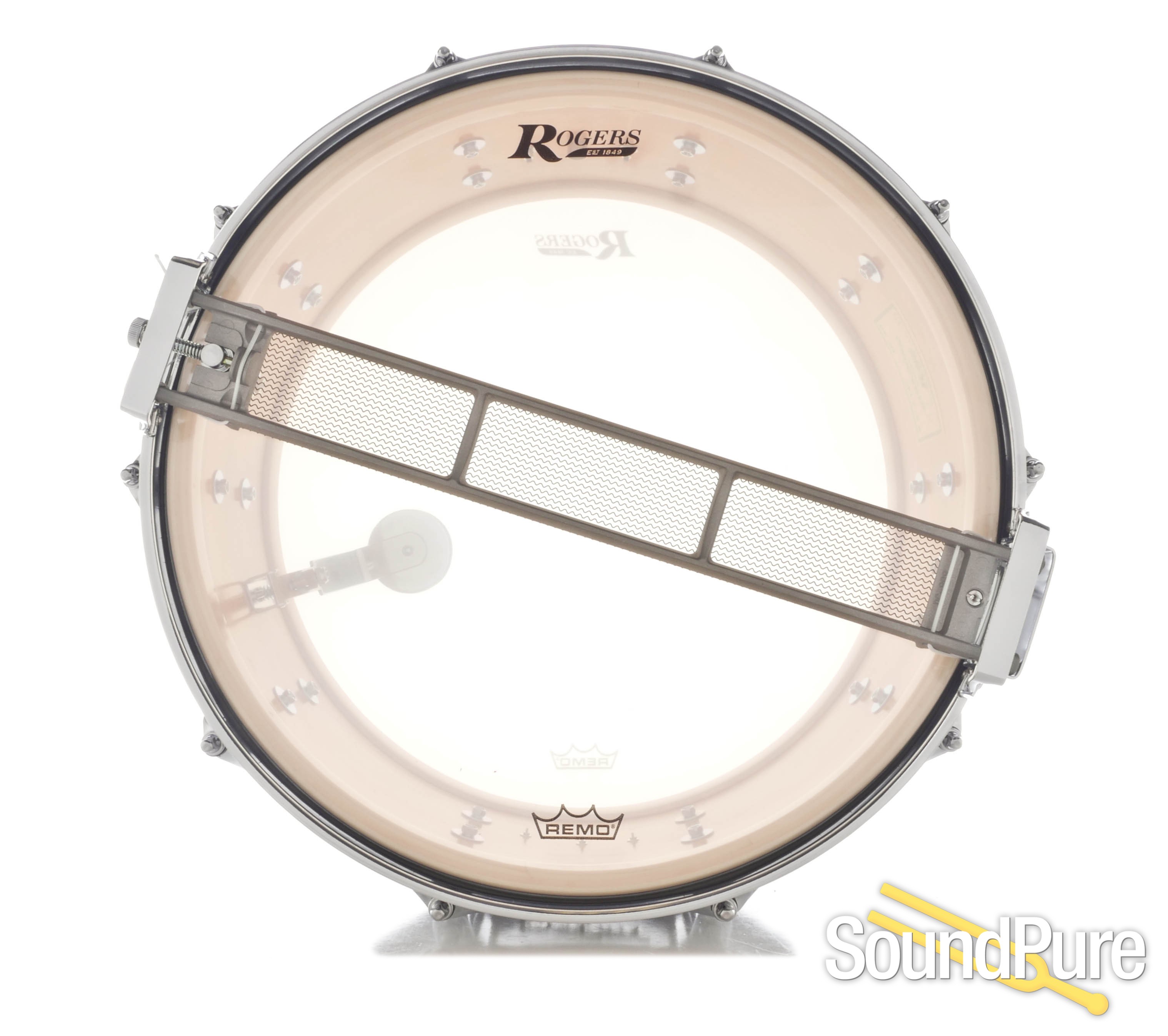 Rogers 6.5x14 Wood Dynasonic Snare DrumBlack Diamond Pearl