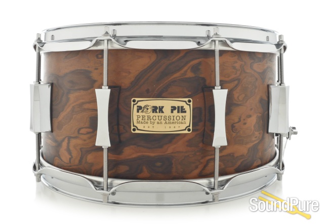 Pork Pie 7x14 Maple Snare Drum-Walnut Roots Veneer — image 1