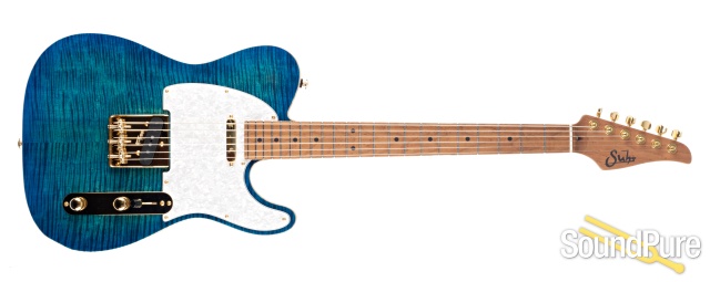 Suhr Classic T Deluxe Aqua Blue Burst Electric #JS9H8D — image 5
