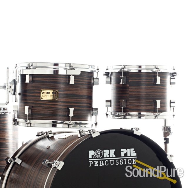 Pork Pie 5pc Exotic Maple Drum Set- Macassar Ebony — image 5