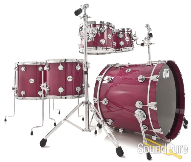 DW 5pc Collectors Series Purpleheart Drum Set-Chrome