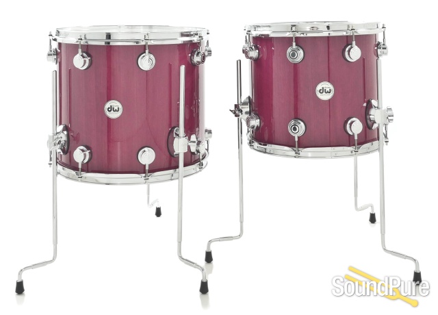 DW 5pc Collectors Series Purpleheart Drum Set-Chrome — image 4
