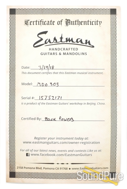 Eastman MDO305 Octave Mandolin #15752171 — image 2