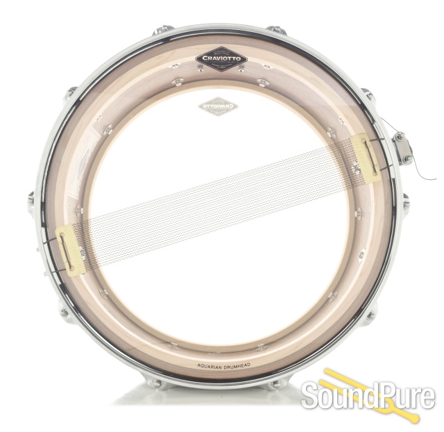 Craviotto 5.5x14 Walnut Custom Snare Drum-Black Candy Fade — image 3