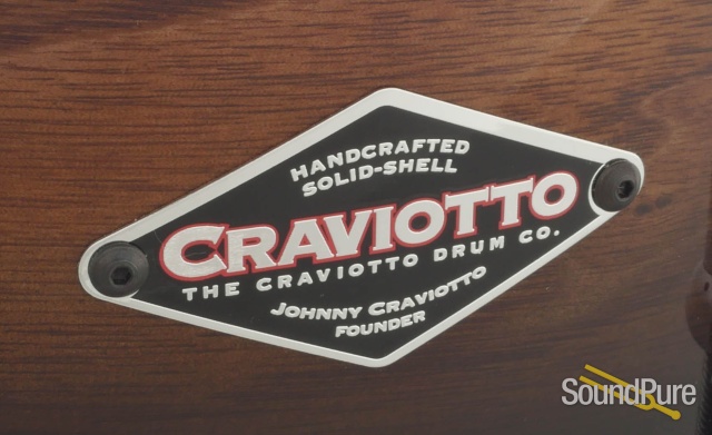 Craviotto 5.5x14 Walnut Custom Snare Drum-Black Candy Fade — image 5
