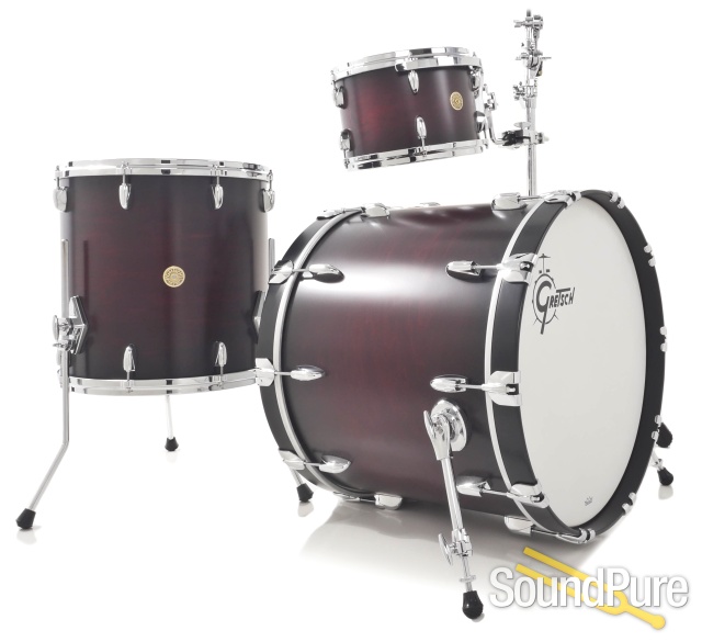 Gretsch 3pc USA Custom Drum Set- Chestnut Duco Satin — image 1