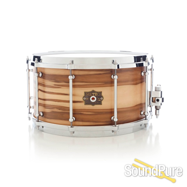 Metro Drums 7.25x14 Bluegum Ply Snare Drum-Blackheart Satin — image 1