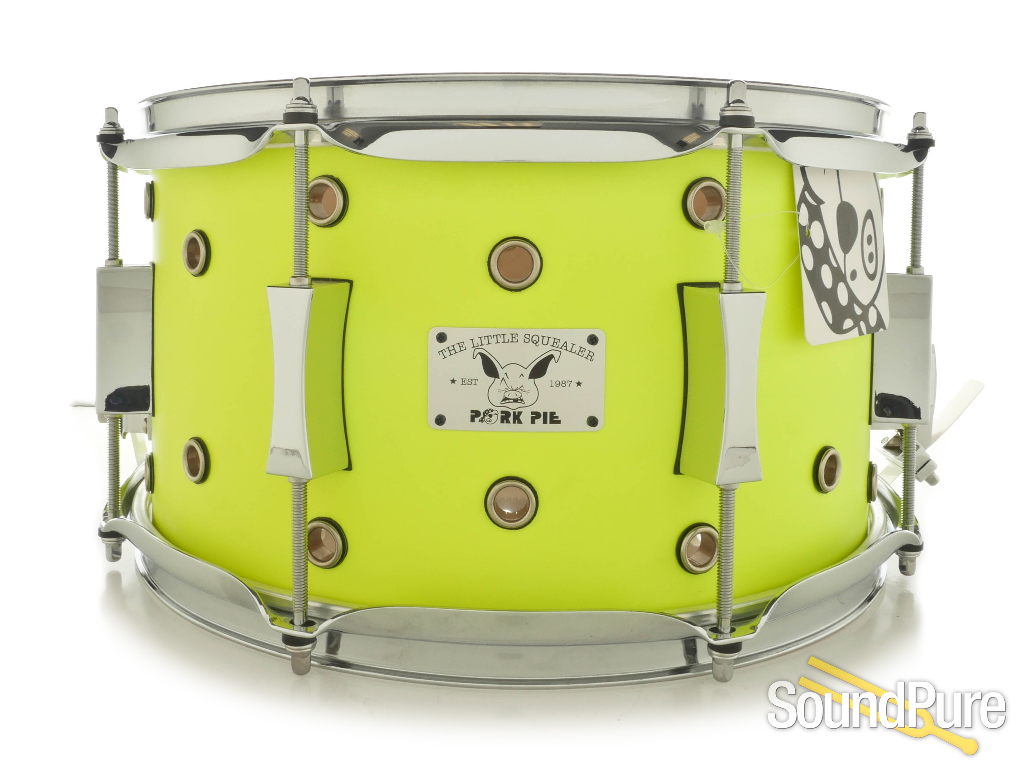 Pork Pie 7x13 Little Squealer Vented Snare Drum Neon Green