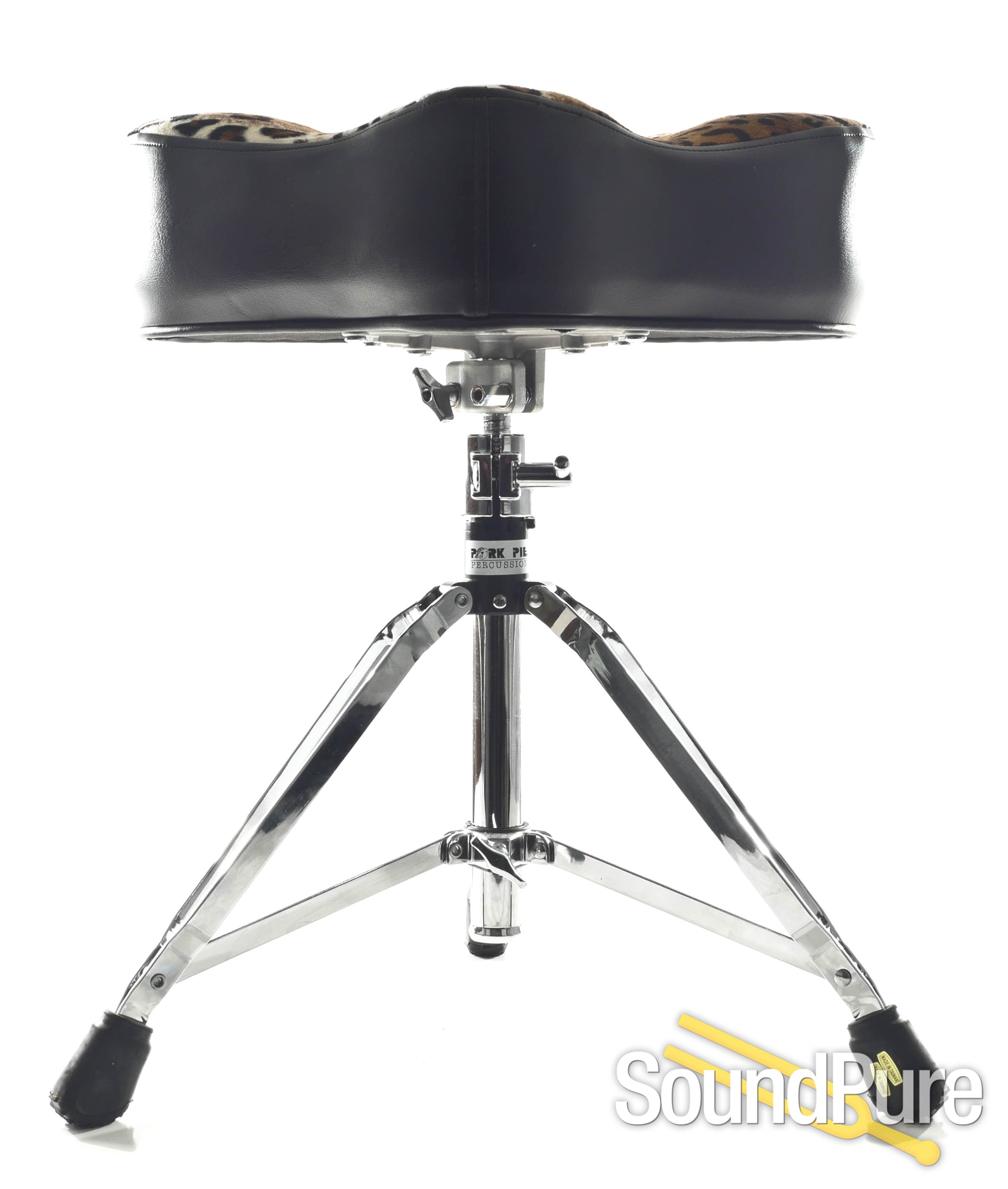 Pork Pie Big Boy Motorcycle Drum Throne Black/ Leopard