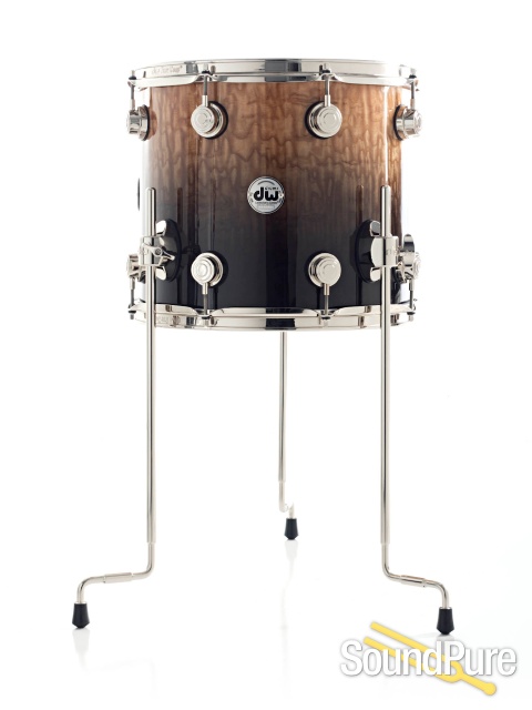 DW 5pc Collectors Exotic Series Drum Set-Tamo Ash-Black Fade — image 3