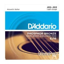 D'Addario EJ16 Phosphor Bronze Light 12-53 Acoustic Strings D'Addario EJ16 Phosphor Bronze Light 12-53 Acoustic Strings