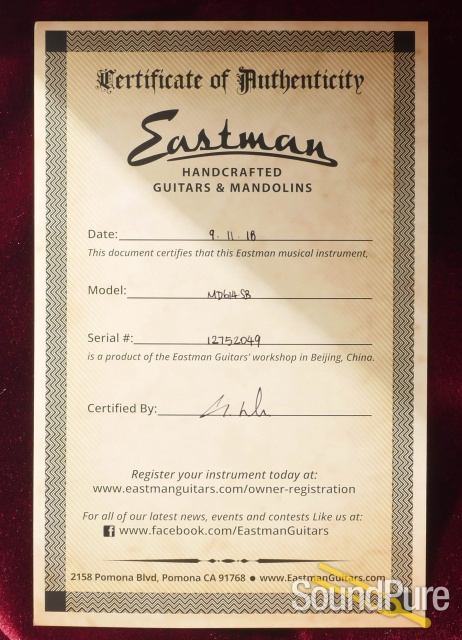 Eastman MD614 F-Style Mandolin #12752049 - IBMA Demo — image 7