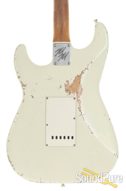 Mario Guitars S-Style Destroyed Olympic White #918373 — image 4