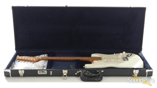 Mario Guitars S-Style Destroyed Olympic White #918373 — image 6