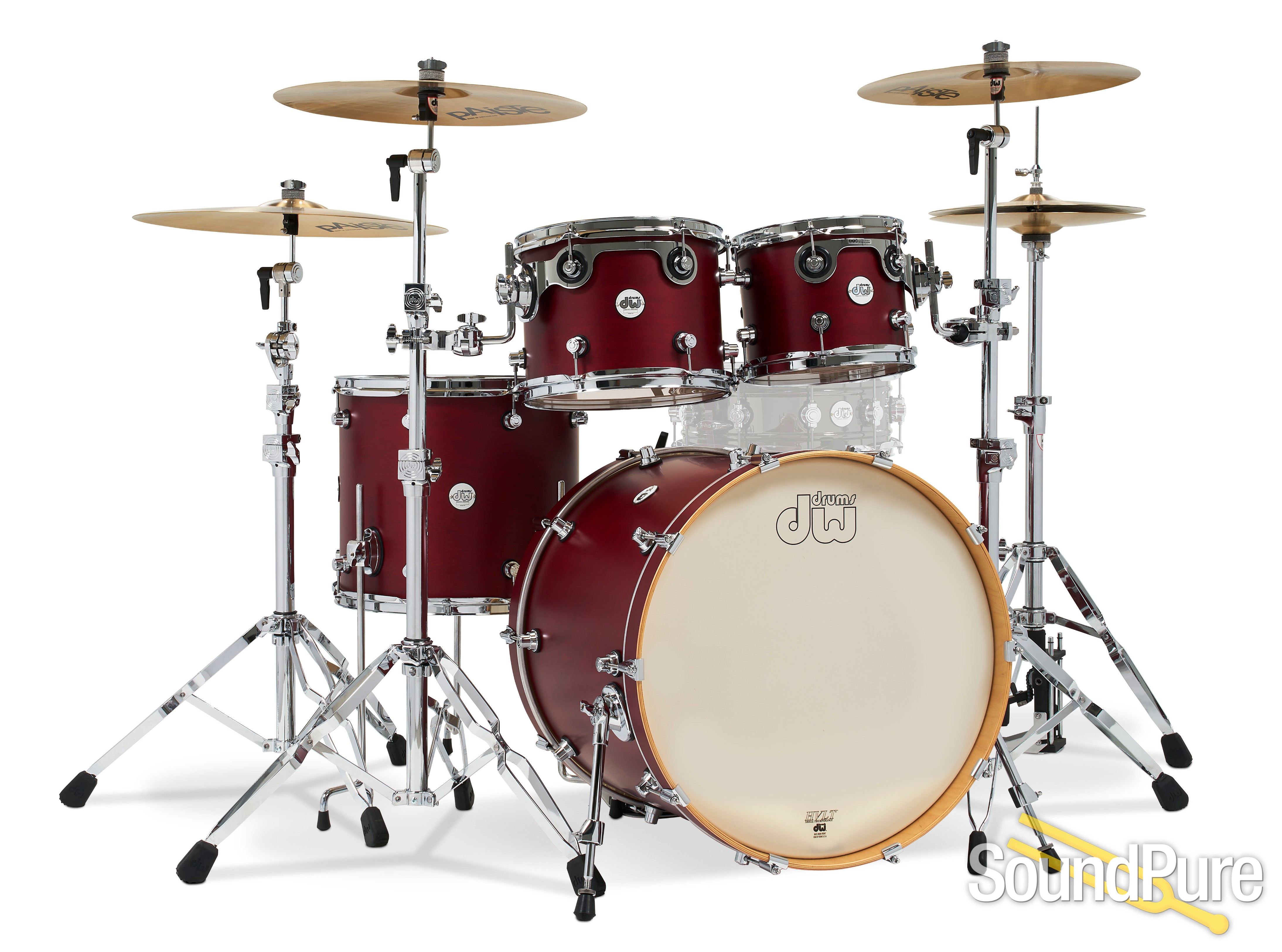 DW 4pc Design Series Limited Edition Drum Set Deep Cherry