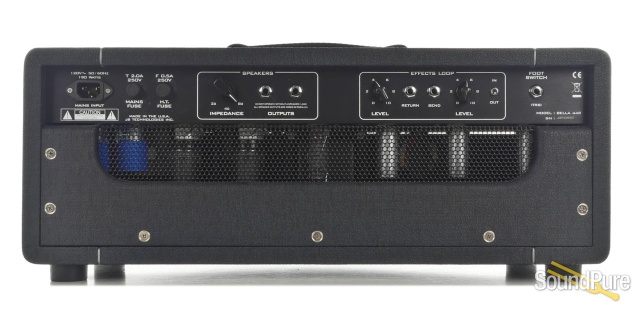 Suhr Bella Reverb Head, Black/Mahogany - Used — image 4