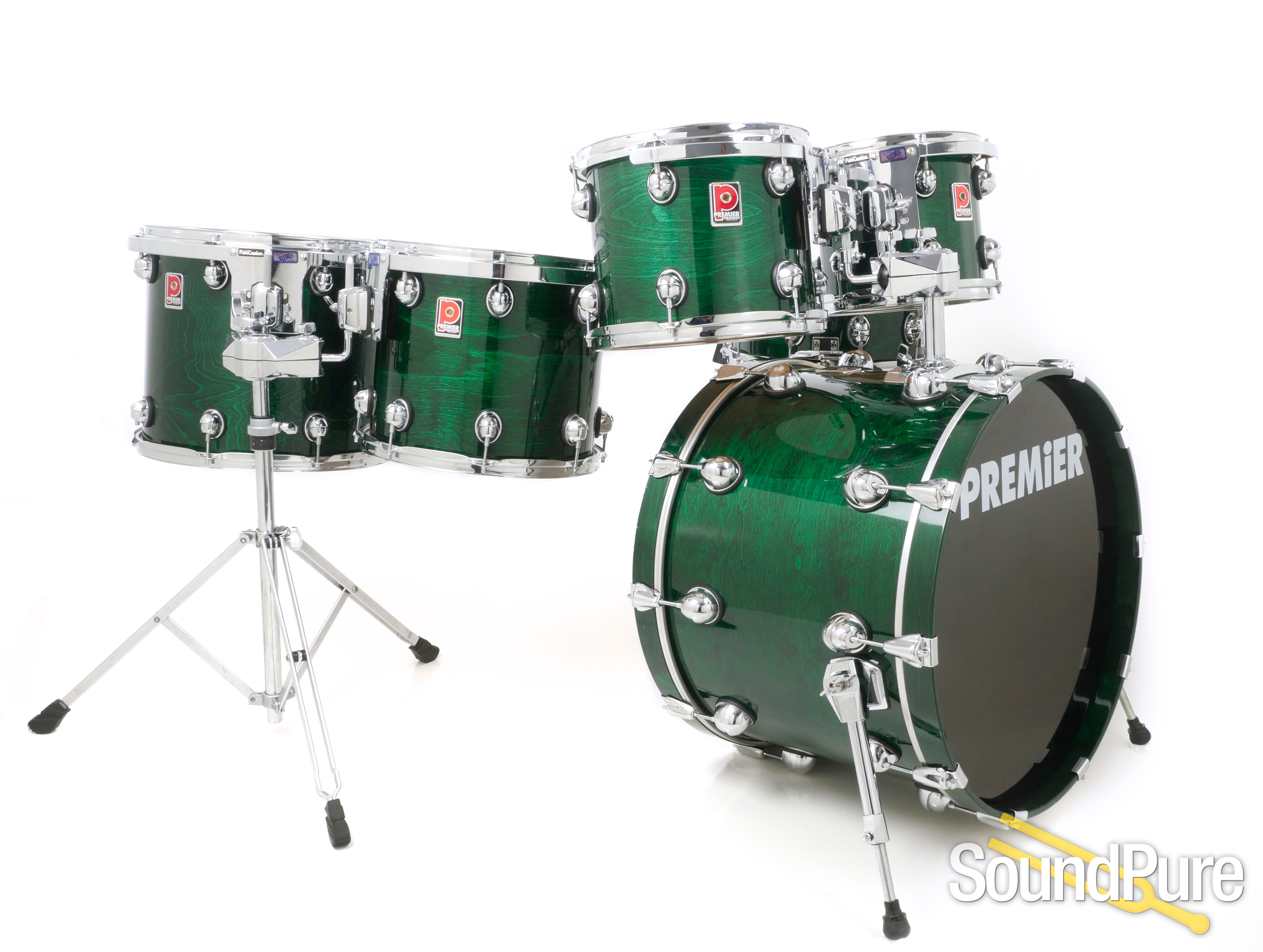 Premier 6pc Genista Birch 90s Drum Set Terraverdi Green