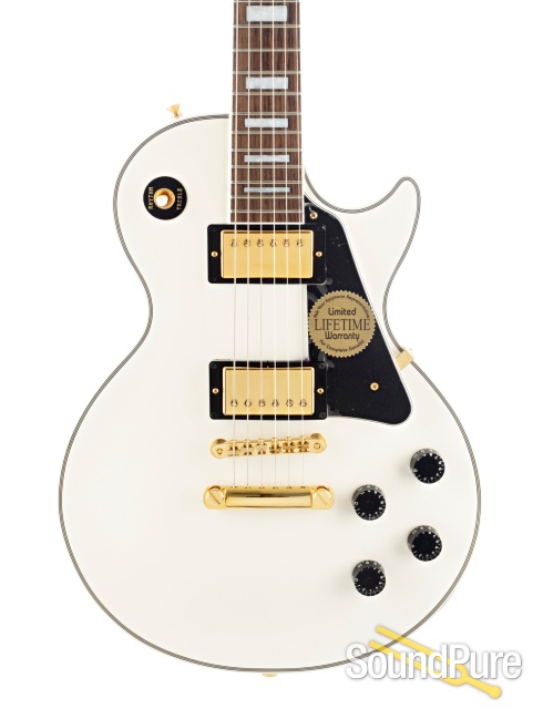 Epiphone Elitist Les Paul Custom White/Gold - Used — image 1