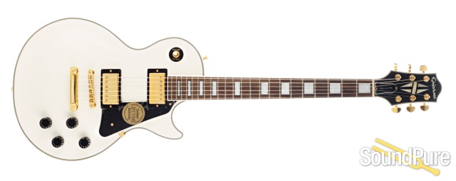 Epiphone Elitist Les Paul Custom White/Gold - Used — image 3