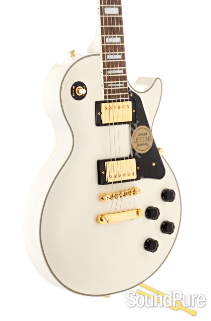 Epiphone Elitist Les Paul Custom White/Gold - Used — image 4