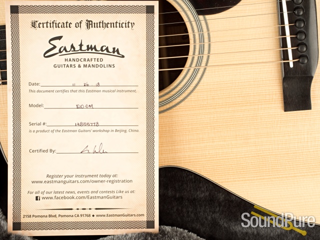 Eastman E10OM Adirondack/Mahogany Acoustic #14855778 — image 10