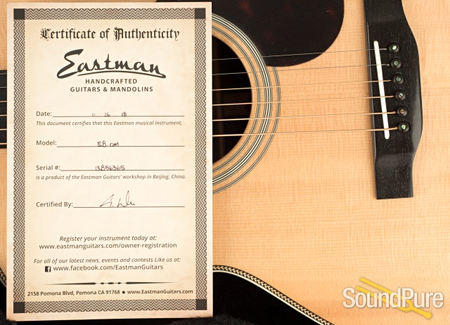 Eastman E8OM Sitka/Rosewood Acoustic Guitar #13856365 — image 3