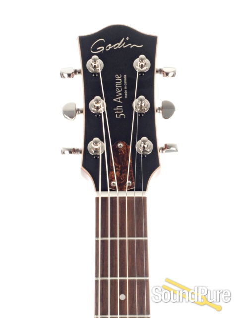 Godin 5th Ave CW Kingpin II Cognac Burst Archtop Guitar — image 3